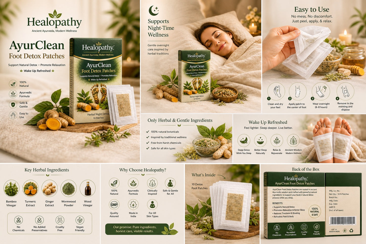 Helopathy Ayurclean foot Detox patches