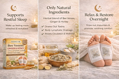 Vedacure Bee Venom Ginger & Honey Detox Pads ( BUY 10 GET 10 FREE / pack of 20)