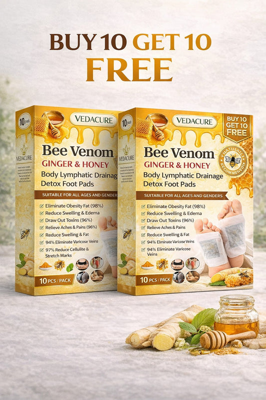 Vedacure Bee Venom Ginger & Honey Detox Pads ( BUY 10 GET 10 FREE / pack of 20)