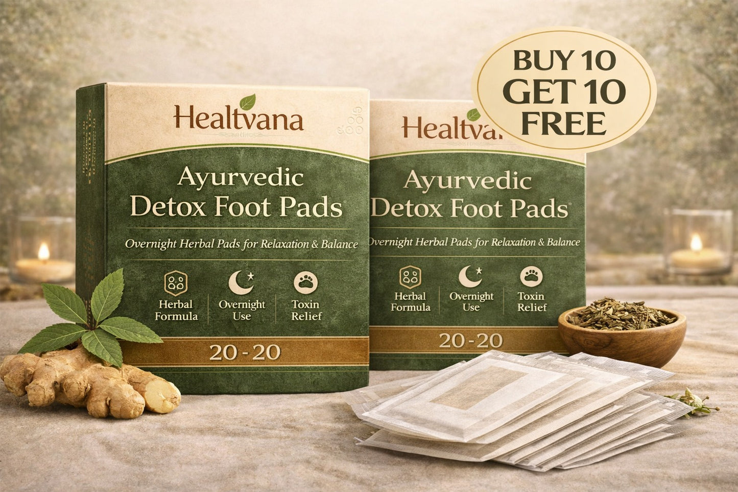 Healthvana Authentic Detox Patches (BUY 10 GET 10 FREE Pack of 20)