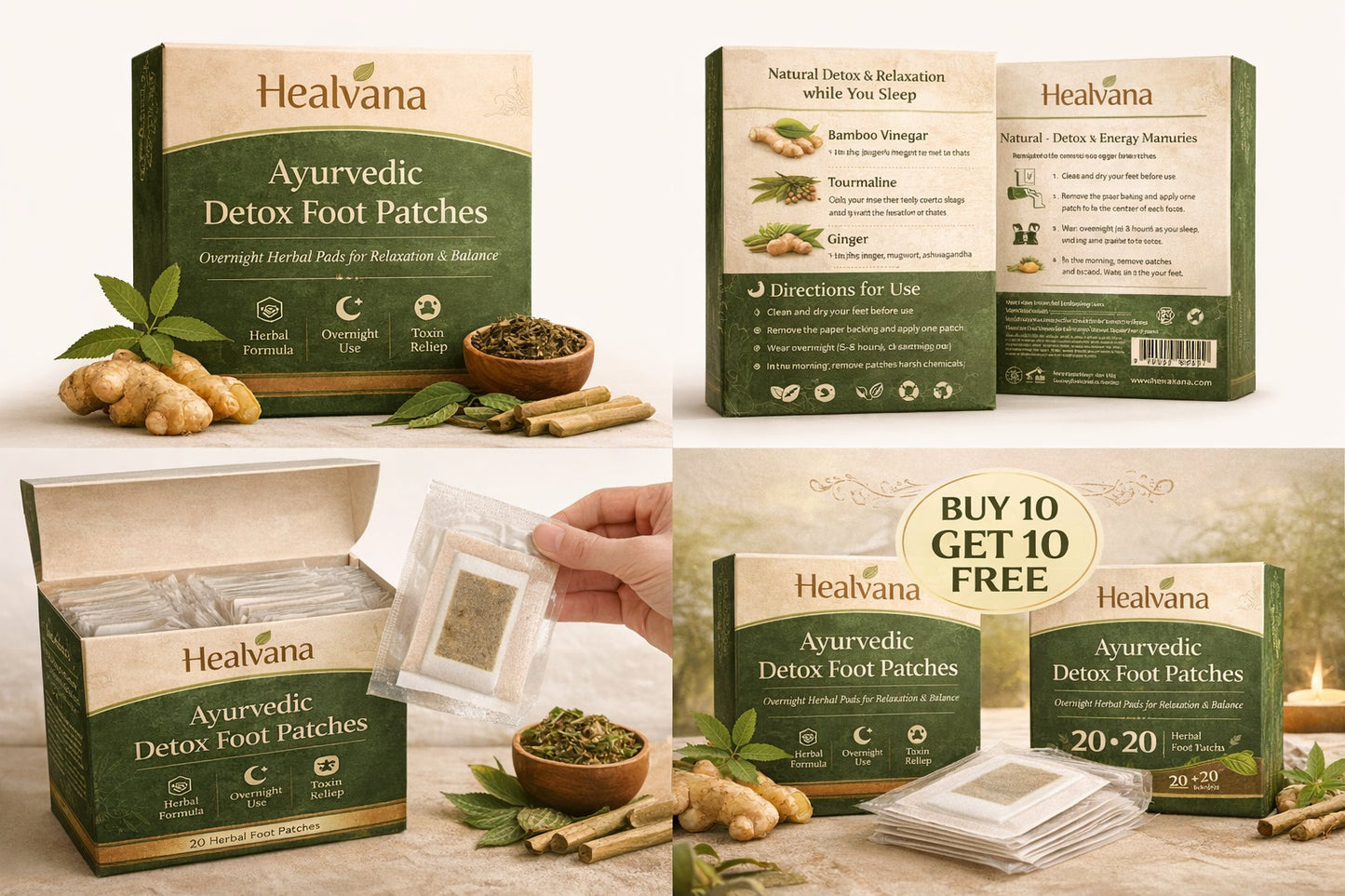 Healthvana Authentic Detox Patches (BUY 10 GET 10 FREE Pack of 20)